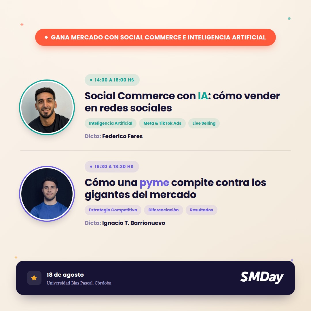Workshop | Jornada Intensiva: Gana Mercado con Social Commerce e Inteligencia Artificial en la Universidad Blas Pascal - PRESENCIAL
