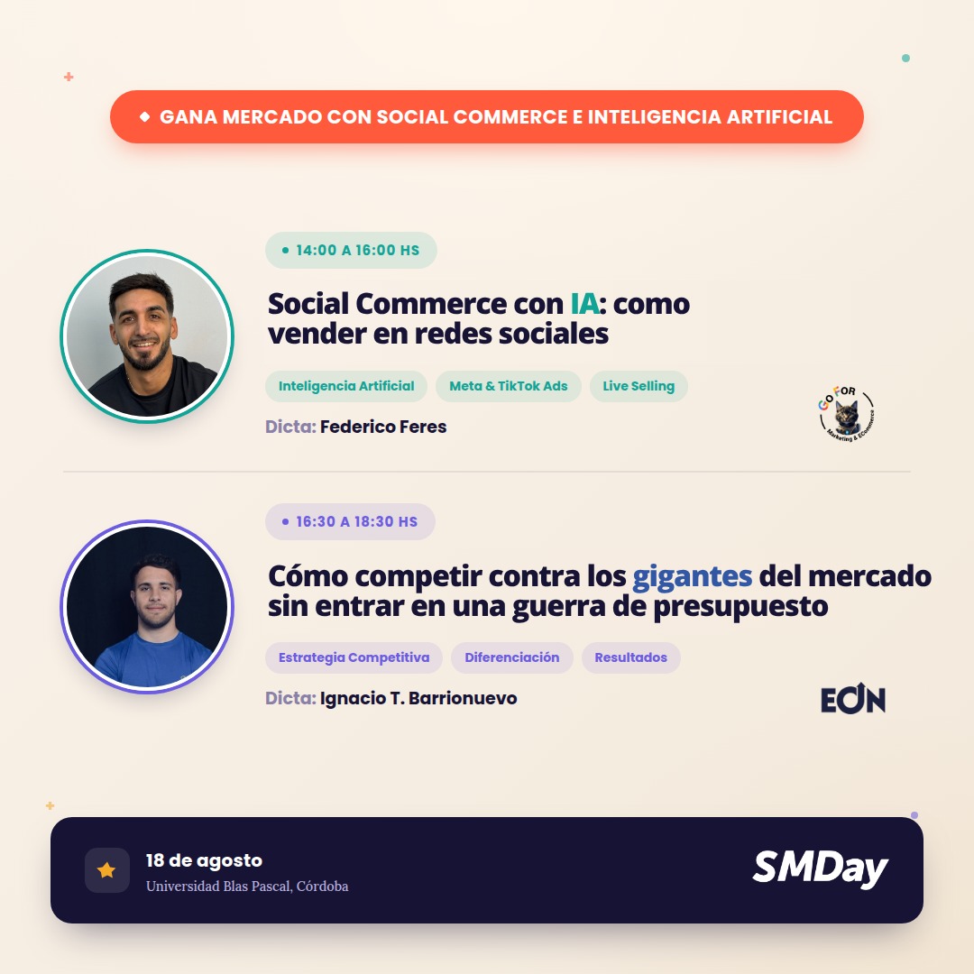 Workshop | Jornada Intensiva: Gana Mercado con Social Commerce e Inteligencia Artificial en la Universidad Blas Pascal - PRESENCIAL